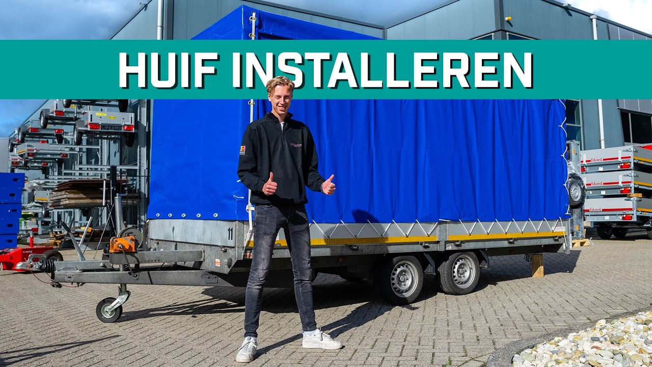Hoe monteer je een huif op een Eduard aanhanger?