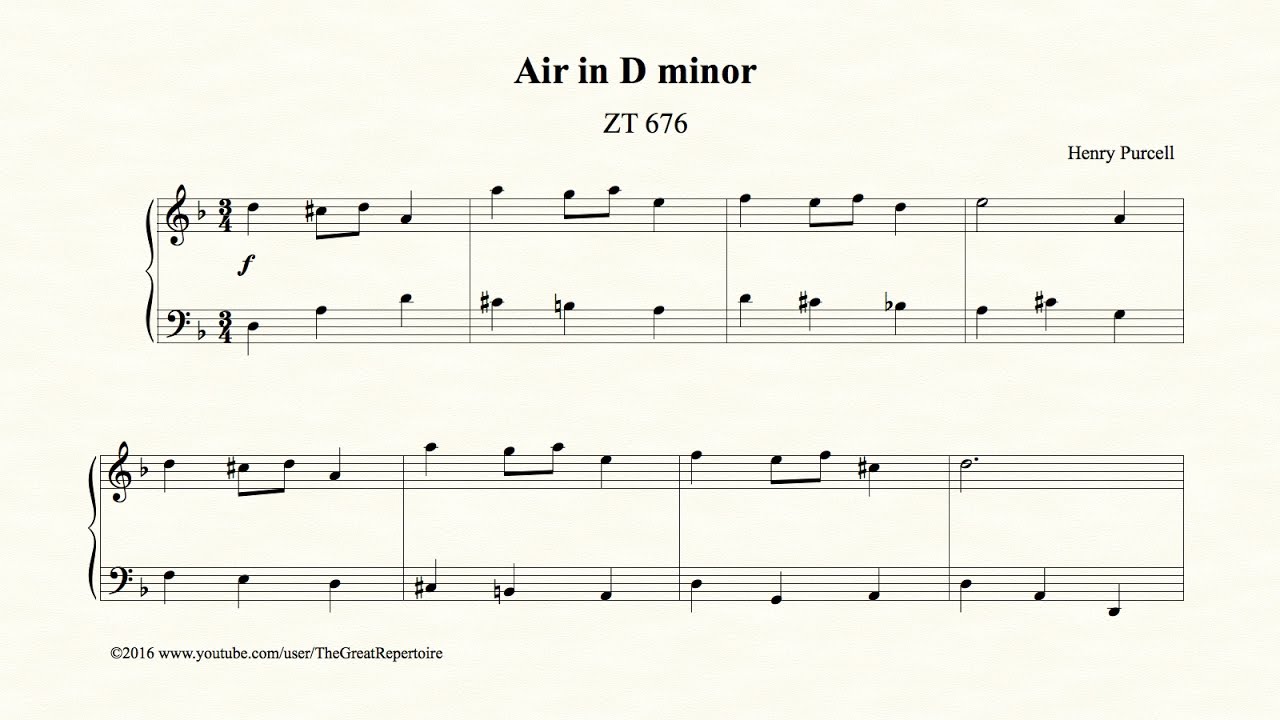 Purcell, Air in D minor, ZT 676