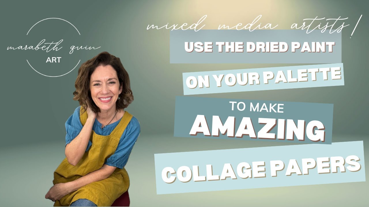 Use the Dried Paint on Your Palette to Make Amazing Collage Papers #mixedmediart