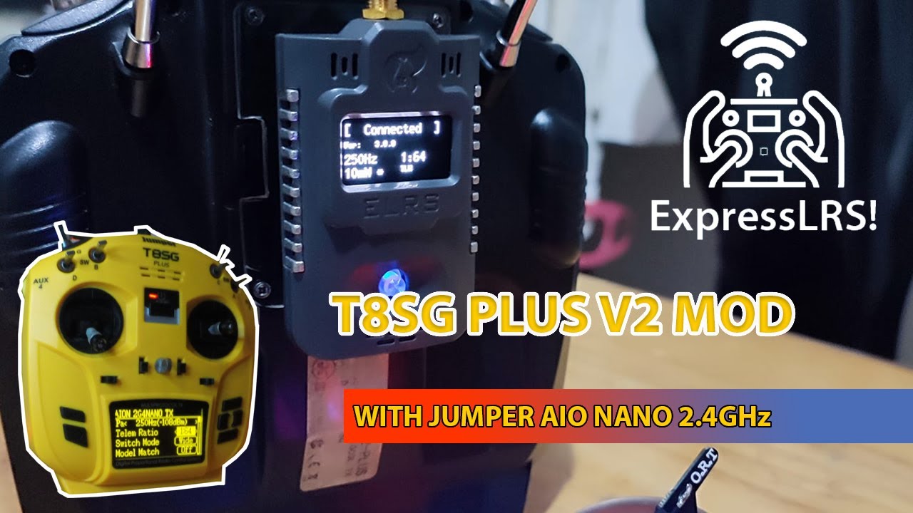 Jumper T8SG V2 Plus  Mod ExpressLRS dengan modul Jumper AION Nano 2.4GHz TX ver 3.3.1