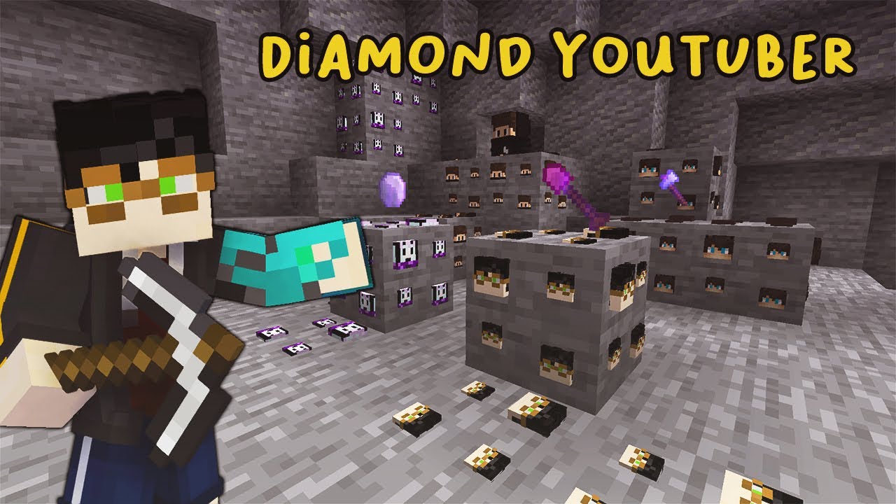MINECRAFT Tapi AKU BISA MINING ORE DIAMOND YOUTUBER INDONESIA, DAN BIKIN ITEM OVERPOWER!!