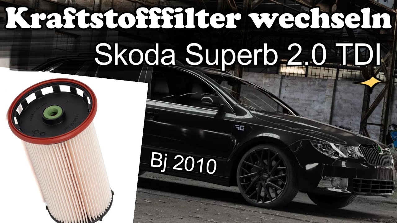 Kraftstofffilter wechseln Skoda Superb 2.0 TDI (Changing the fuel filter Skoda Superb 2.0 TDI)