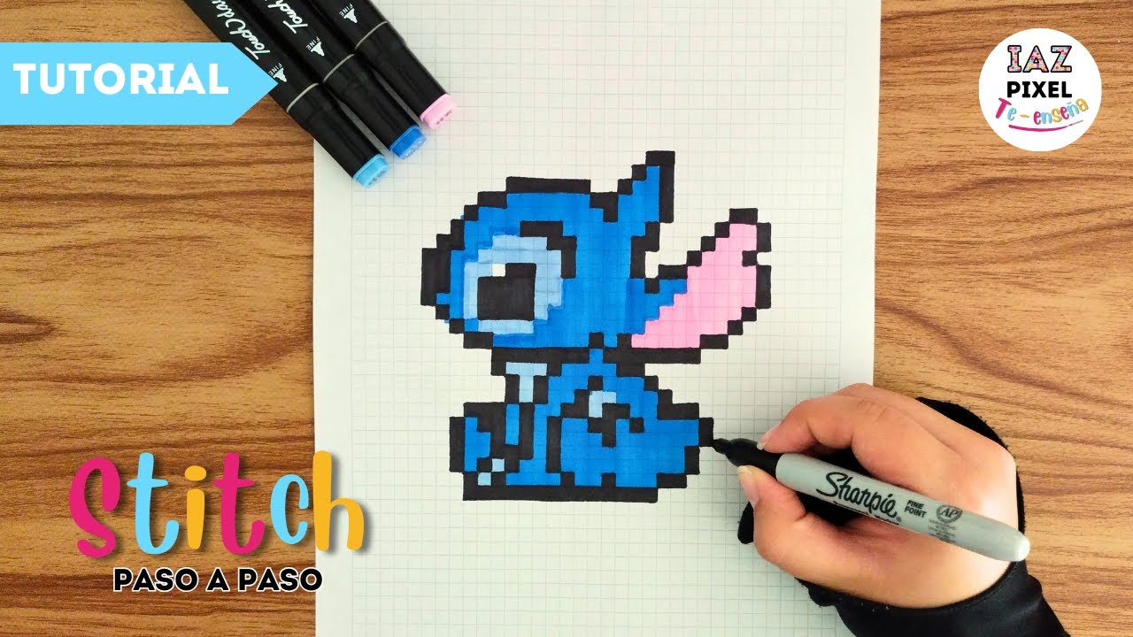 Como dibujar a STITCH en PIXEL ART – Tutorial paso a paso #stich
