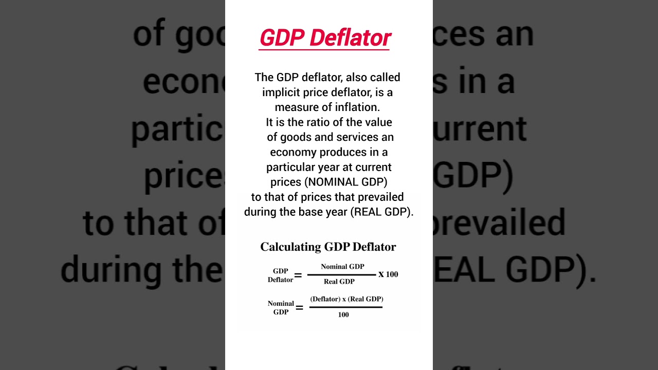 What is GDP Deflator ? Measure of inflation #gdpdeflator #inflation #gdp #realgdp #nominalgdp