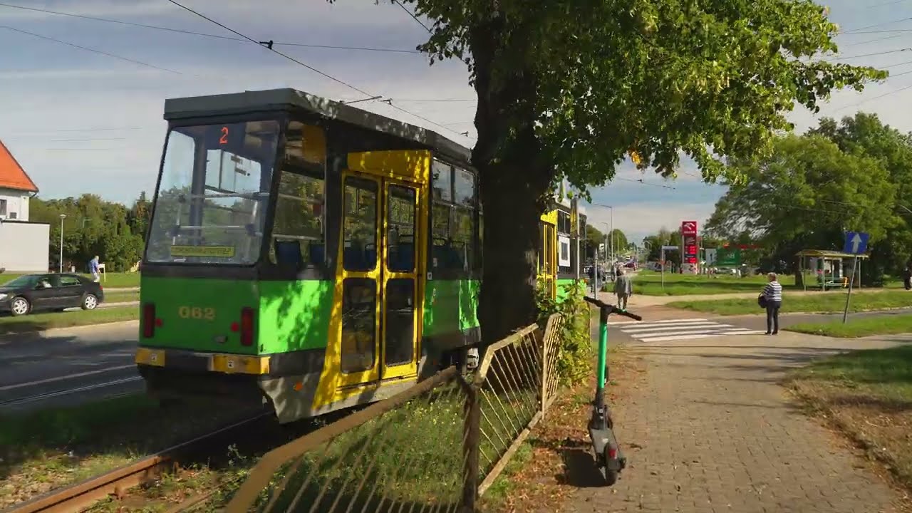 Poland, Elbląg, tram 2 ride from 1-go Maja to Królewiecka (Energa)