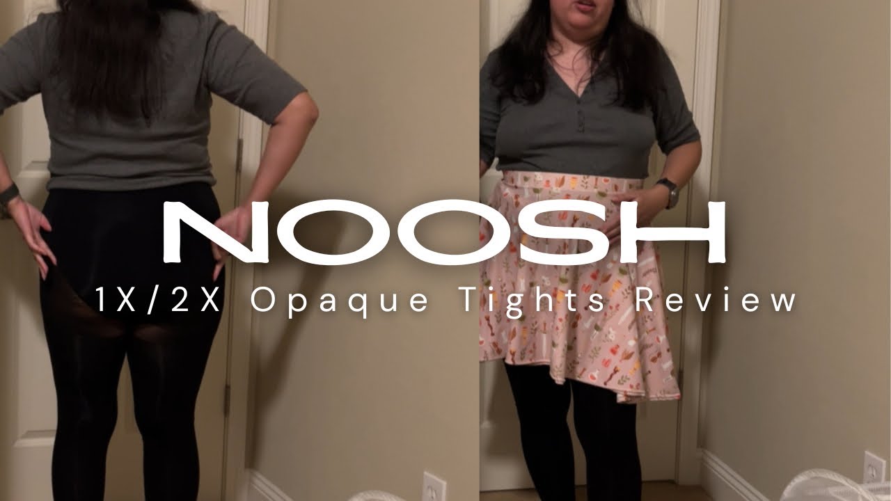 Plus size/curvy try on 👯‍♀️NOOSH stretchy tights for women - 1 year later honest review 3.9/5 🌟