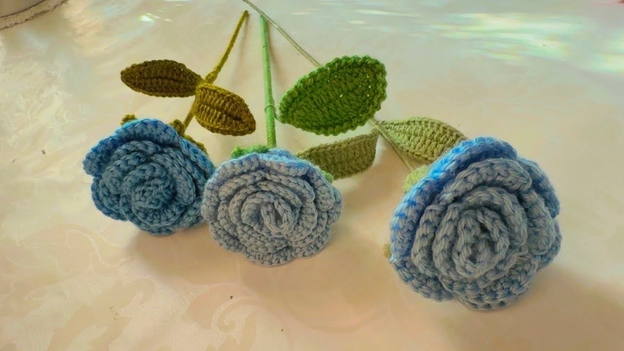 The Most Wonderful very easy Rose for Beginners 🌷Crochet Knitting Pattern #crochetroseflower #diy