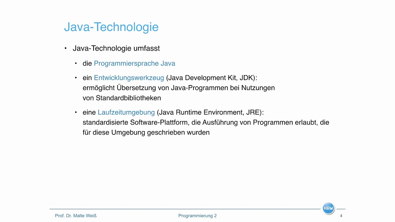 Einführung in die Programmiersprache Java