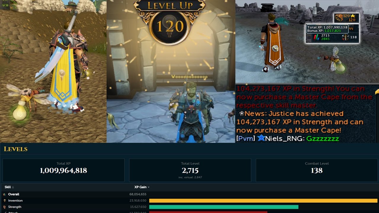 Max Total Achieved, Three Level 120 Skills and 1 Billion Total Xp