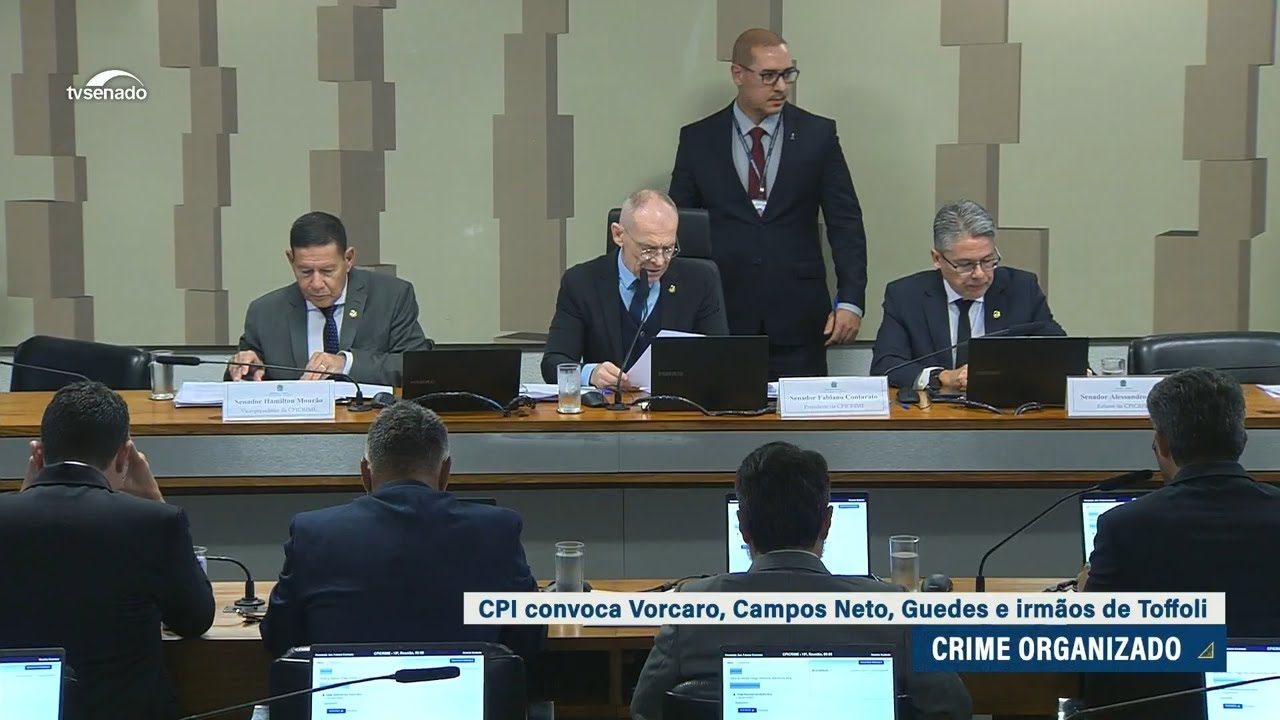 CPI do Crime Organizado aprova convocações de Daniel Vorcaro e de imãos de Dias Toffoli