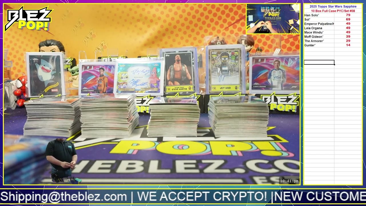 2025 Topps Chrome Star Wars Sapphire 10 Box Full Case PYCharacter #08