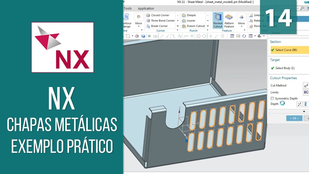 Criando Aberturas na Carcaça | NX Chapas Metálicas Exemplo Prático