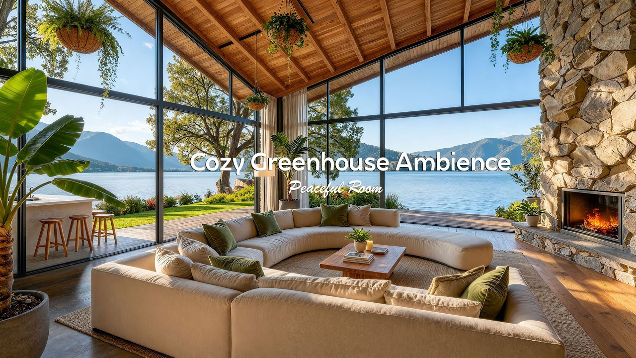 Relaxing Jazz In Cozy Greenhouse Ambience | Smooth Jazz Living Room Music For Stress Relief & Focus