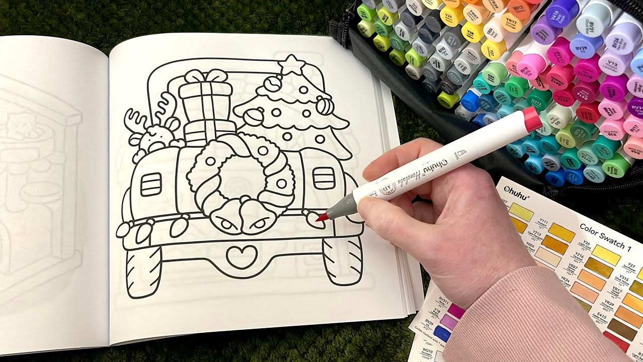 ASMR Color With Me | Cozy Christmas Coloring (NO TALKING)