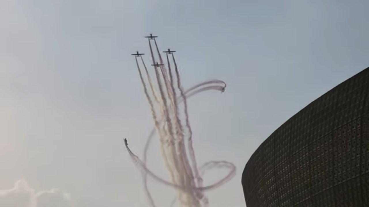 Qatar National Day Air Show from Lusail Stadium. Final Match FIFA World Cup Qatar  2022. ARG vs FRA