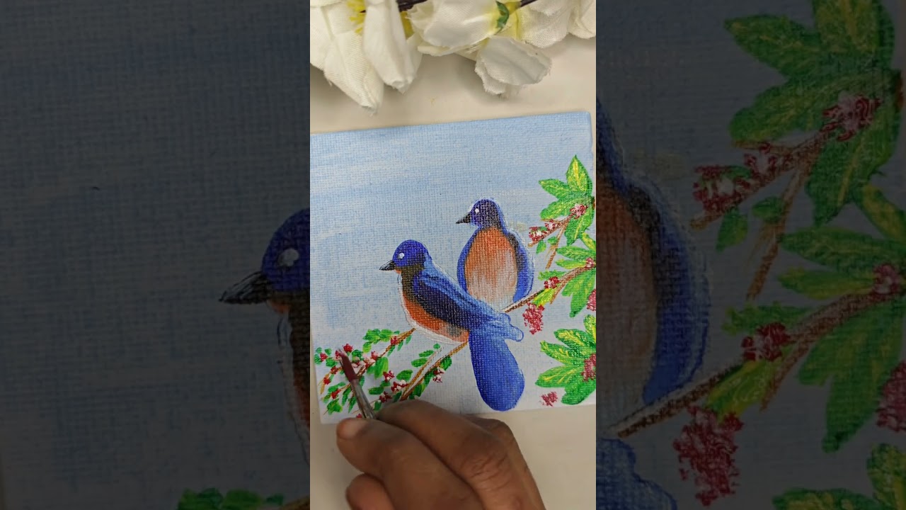 Bird scenery painting😉🎨 🖌️ 