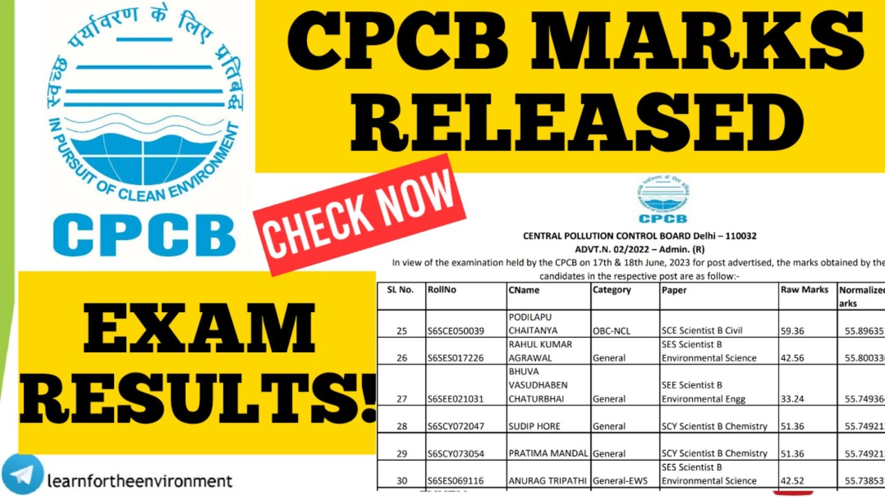 🔴CPCB Marks Released 2023|Results Announcement
