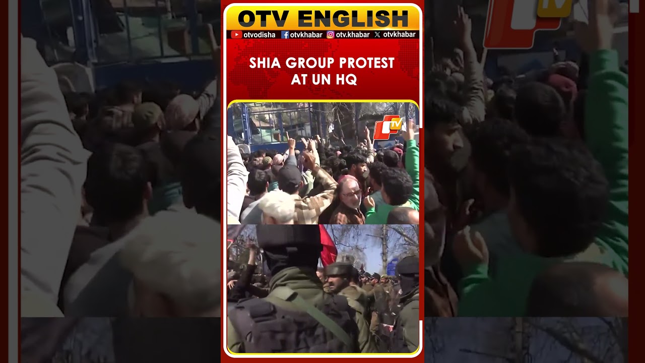 J&K: Shia Community Protests At UN Military Observer Group After Khamenei&rsquo;s Death