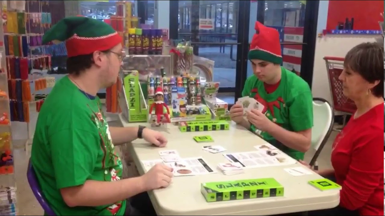 Chalkboard Elves Play Slapzi