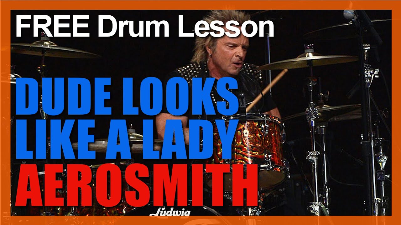 ★ Dude Looks Like A Lady (Aerosmith) ★ FREE Video Drum Lesson | How To Play SONG (Joey Kramer)