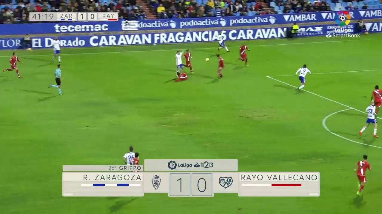Liga 2017/18 Gol de Aleix Febas / Real Zaragoza - Rayo Vallecano