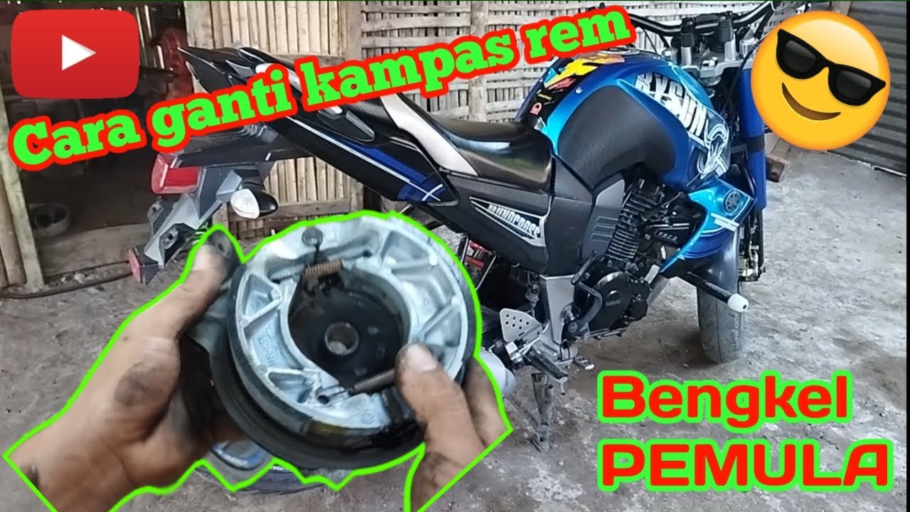 Cara ganti kampas rem belakang yamaha Byson ][ tutorial bengkel pemula