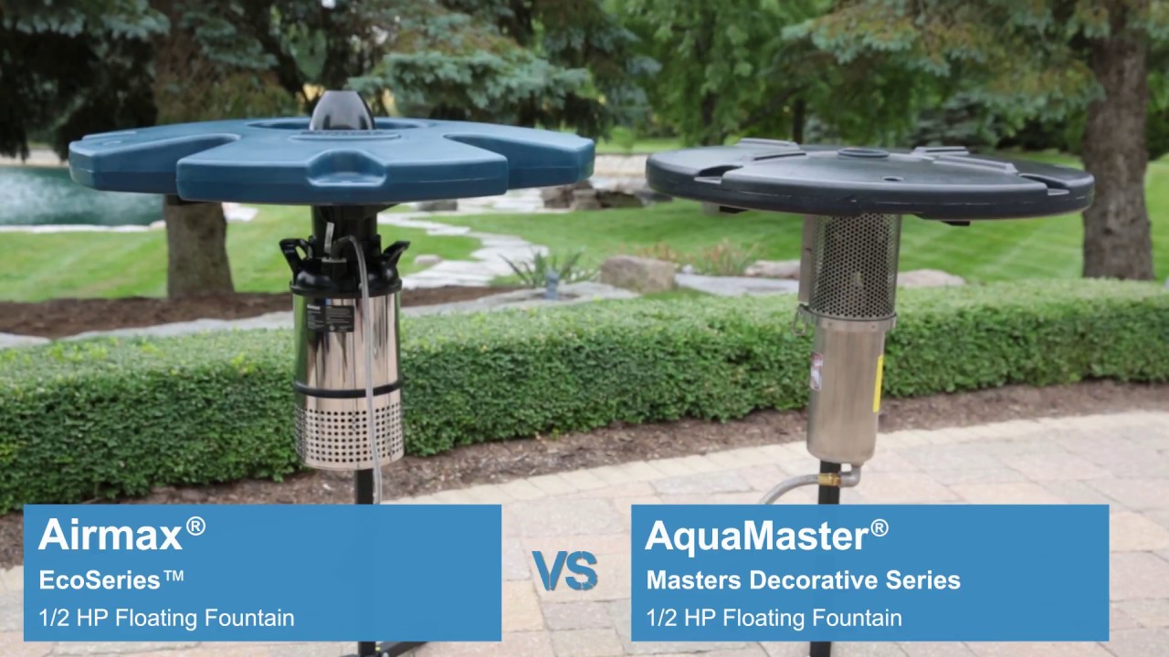 Airmax® EcoSeries™ 1/2 HP Fountain vs. AquaMaster® Masters Decorative 1/2 HP Fountain