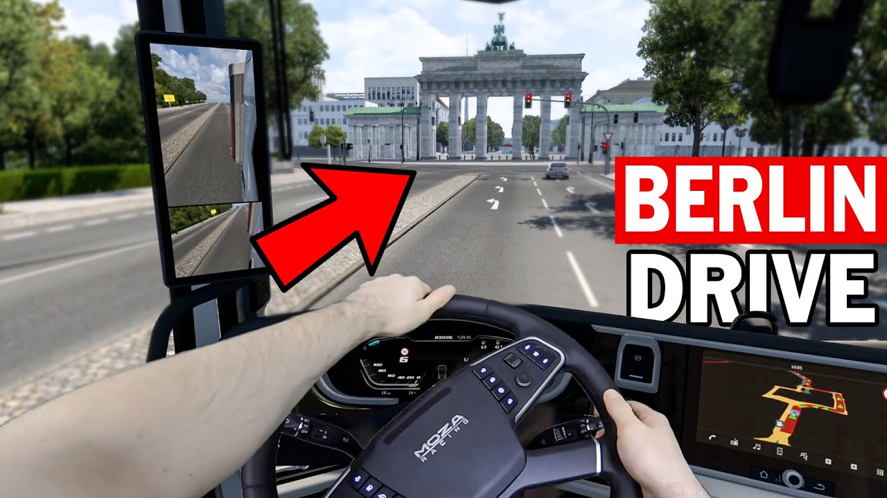 POV drive in Berlin & Tesla Gigafactory | Euro Truck Simulator 2 gameplay with MOZA TSW | Real hands