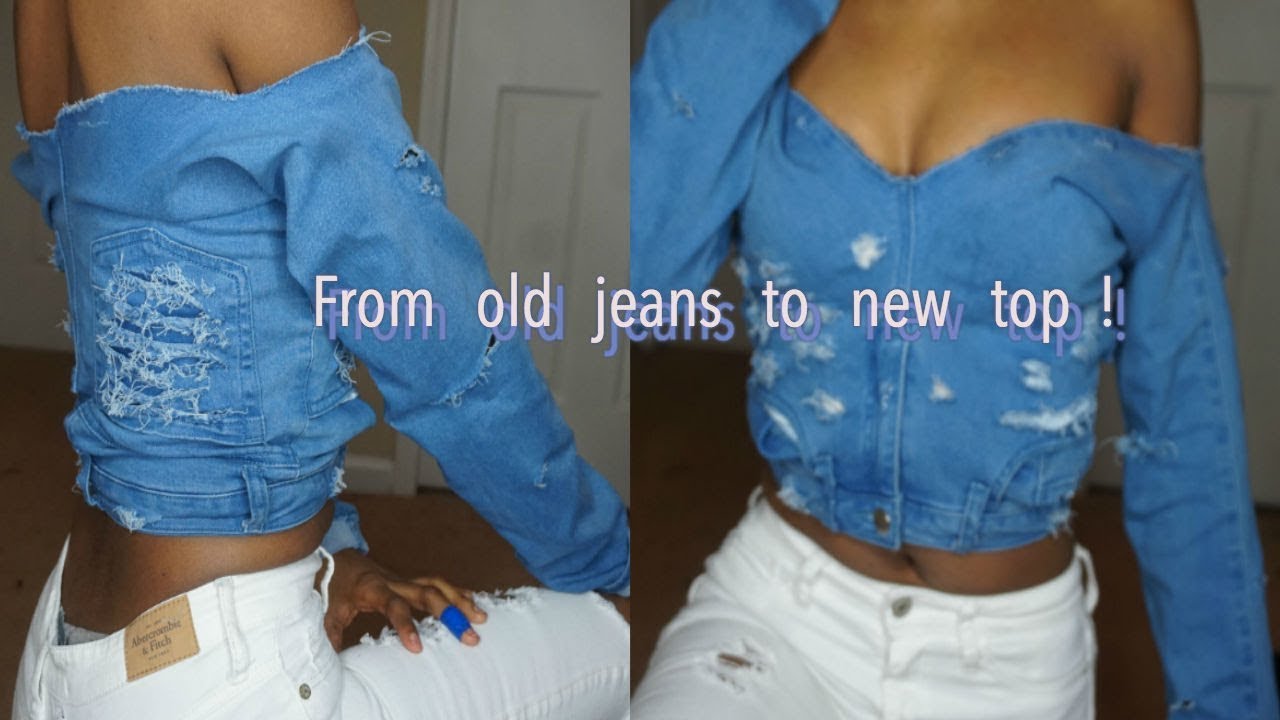 TURN YOUR OLD JEANS INTO A CUTE TOP!