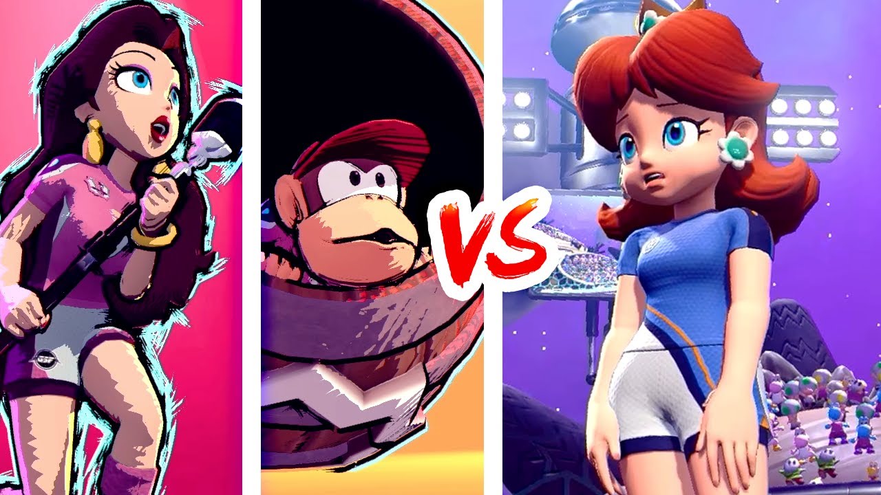 Mario Strikers Battle League - Pauline & Diddy Kong Vs. Daisy (2 Players)