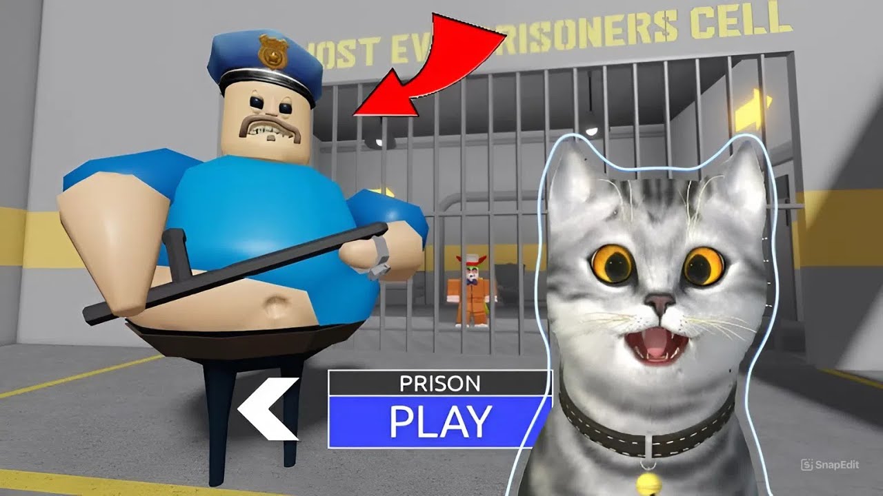 КОТ КРАФТ УБЕЖАЛ ИЗ ТЮРЬМЫ БАРРИ В РОБЛОКСЕ! BARRY'S PRISON RUN!