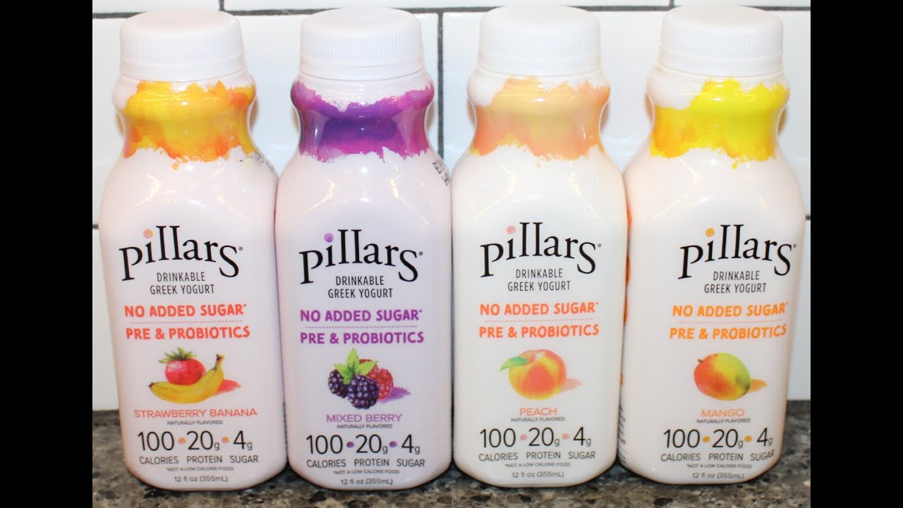 Pillars Drinkable Greek Yogurt: Strawberry Banana, Mixed Berry, Peach & Mango Review