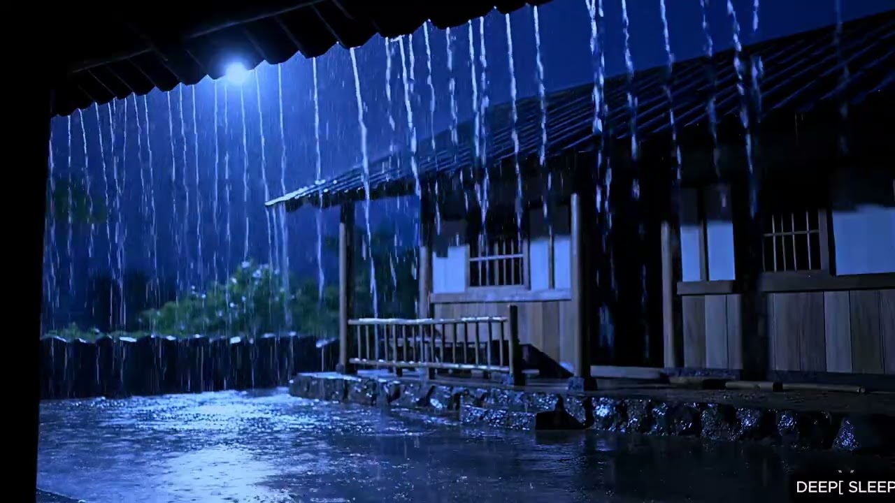 Ultimate Relaxation with Powerful Rain & Thunder on the Light Tin Roof in the Dark Night