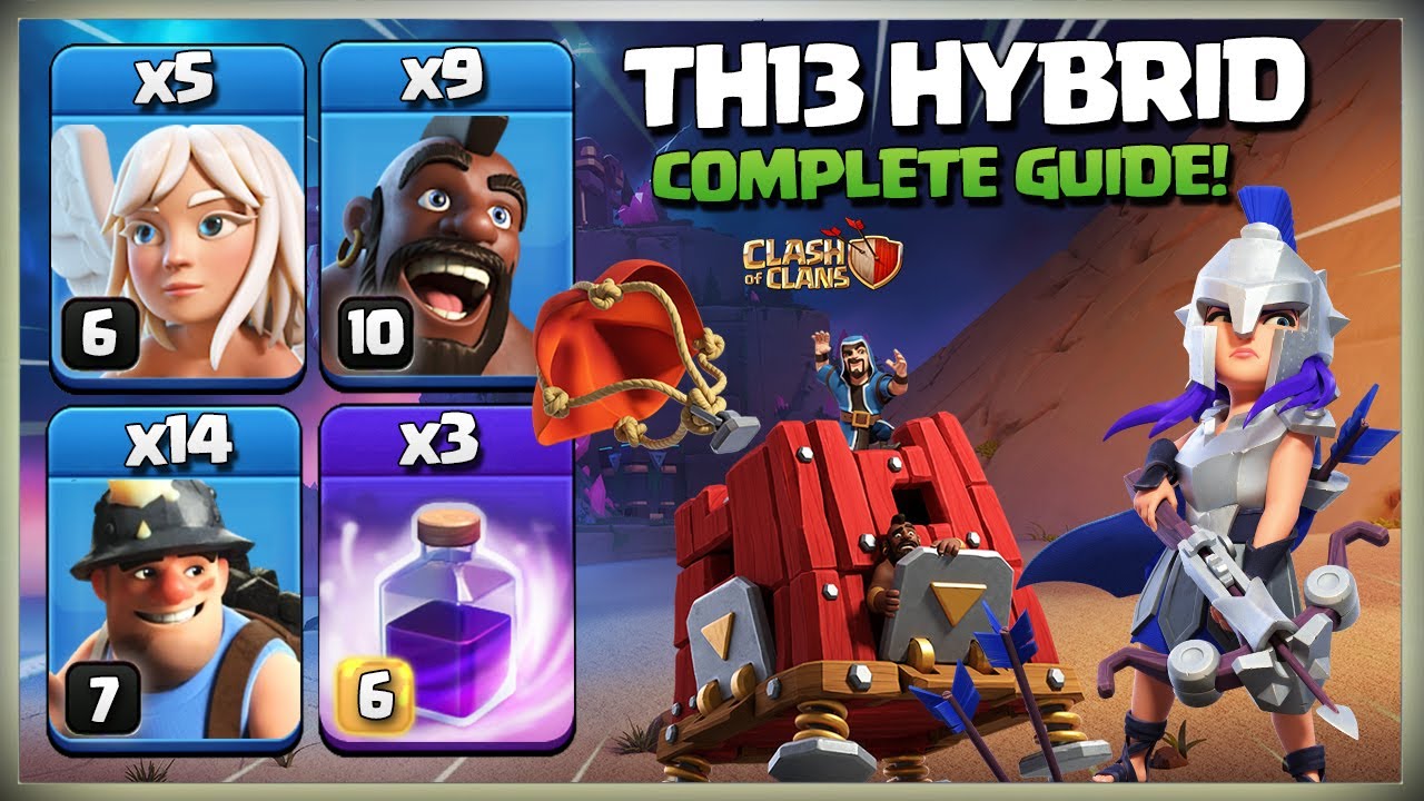 How To use TH13 Hybrid | Hog Miner Attack Strategy | Best TH13 Attack in Clash of clans Cwl | Coc
