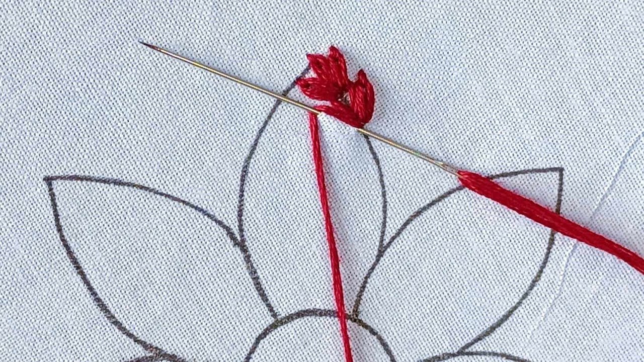 Unique Flower Lazy daisy  stitch /Hand Embroidery very easy florar design needle work #embroidery 59