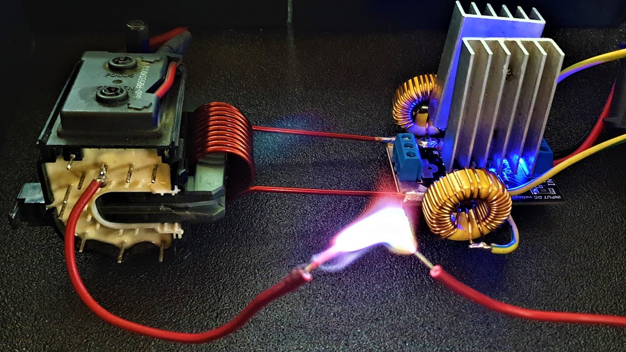 ZVS high voltage with flyback - high voltage with induction heater - 40000 volts  Recalibration