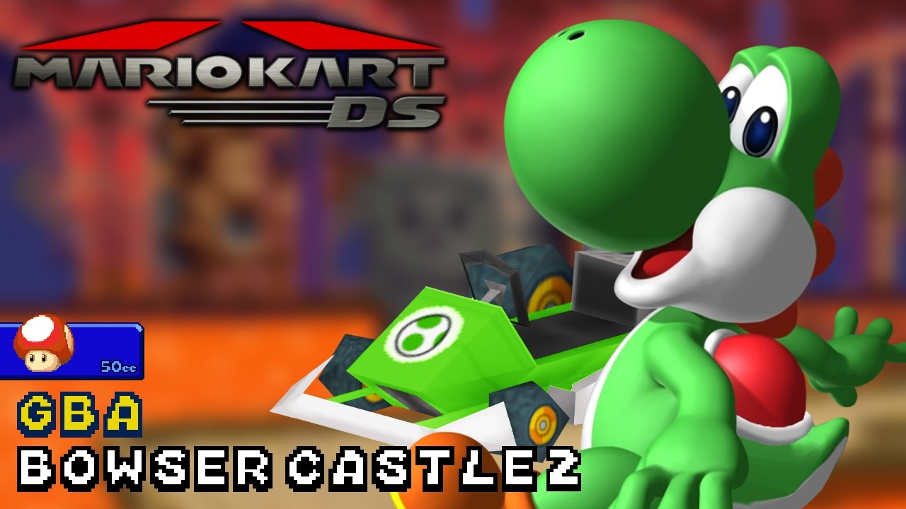 Mario Kart DS - 50cc - Yoshi - Standard YS - GBA Bowser Castle 2 | Ep. 3799