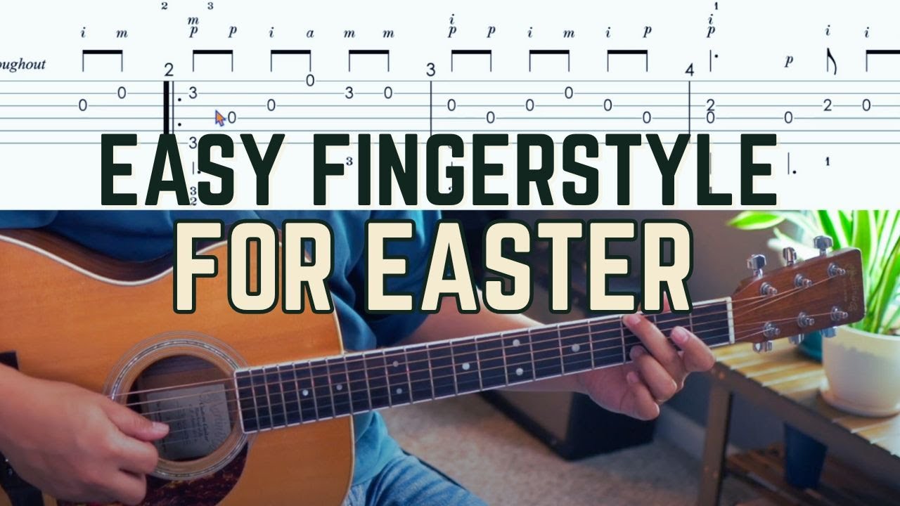 Jesus Paid It All Simple BEGINNER Fingerstyle Guitar Tutorial