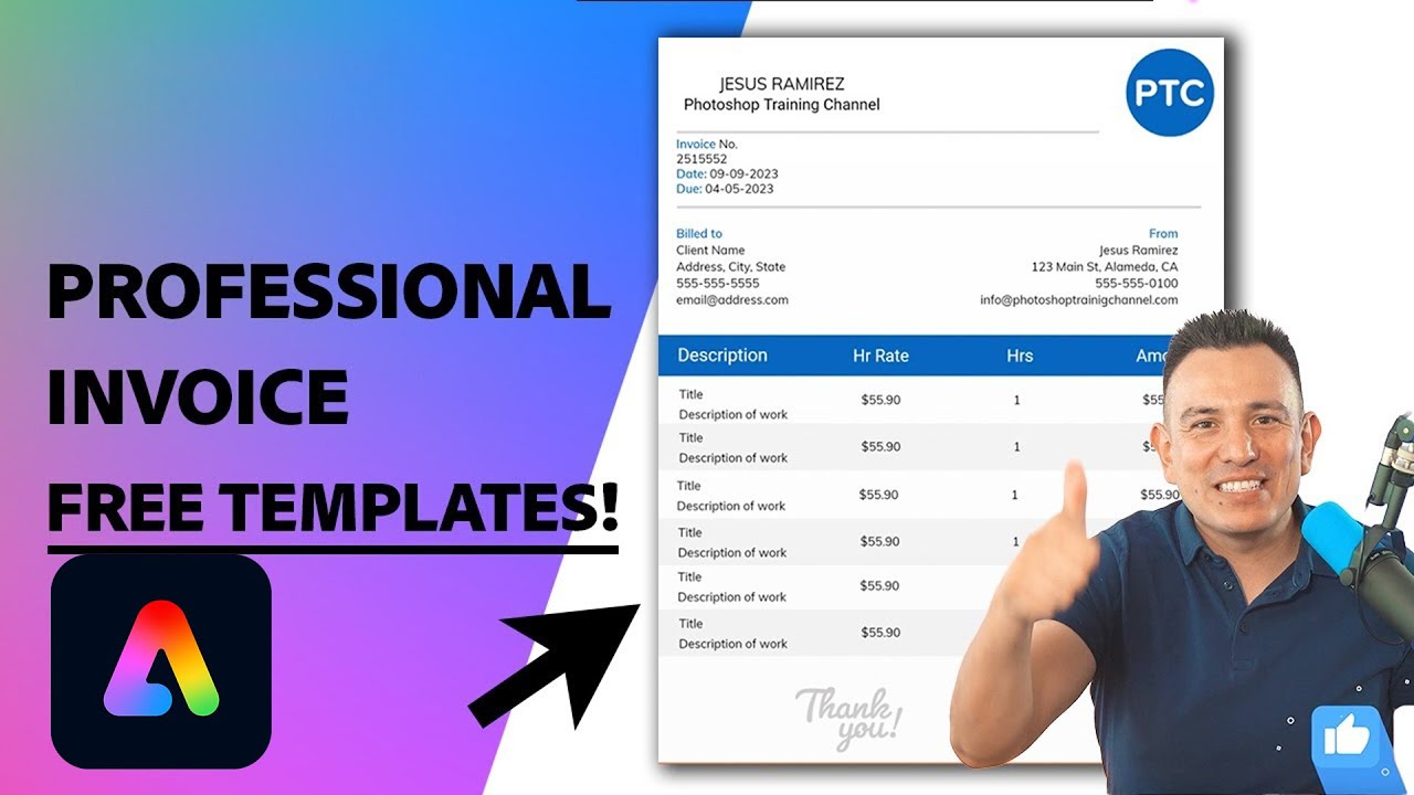 Creating a Professional Invoice in Adobe Express | 1000+ Free Online Templates | Adobe Express