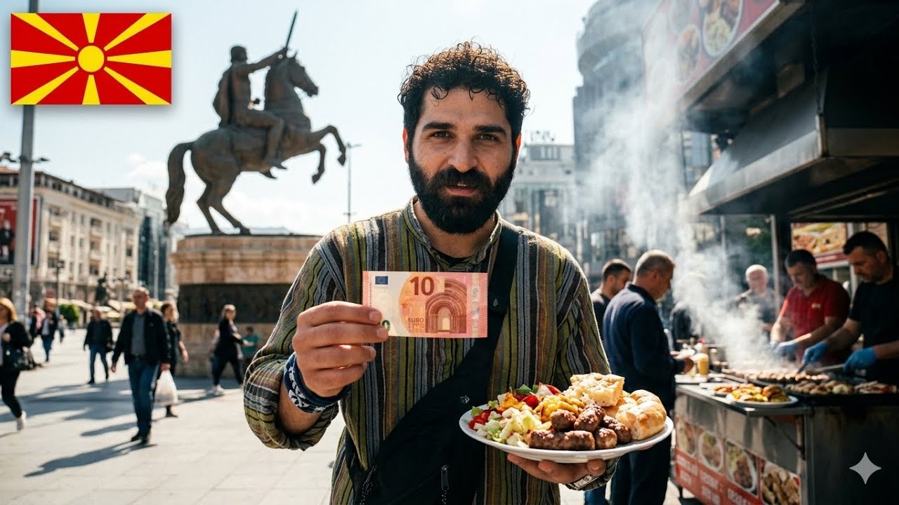 Что поесть в Македонии на 10 евро? l Уличный гастрономический тур 🇲🇰~299