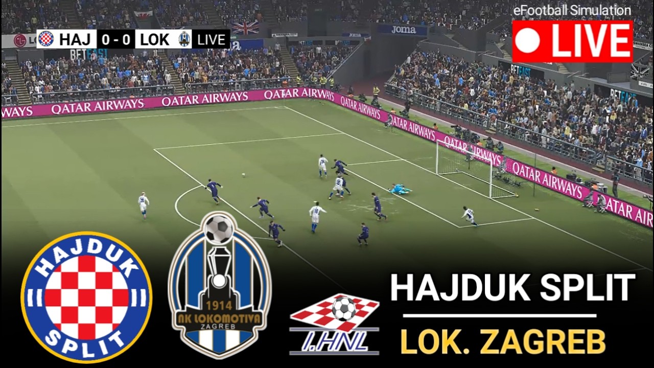 🔴UŽIVO - Hajduk Split vs Lokomotiva Zagreb l HNL 2026 l eFootball Pes 21 video simulacija igre