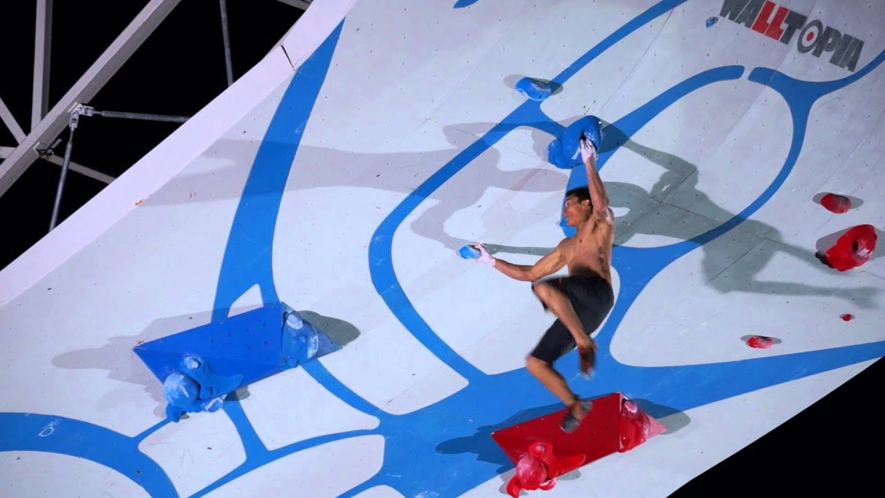 Sean McColl rockets up the Psicocomp 2014 wall in 59 seconds!!! (seeding round)
