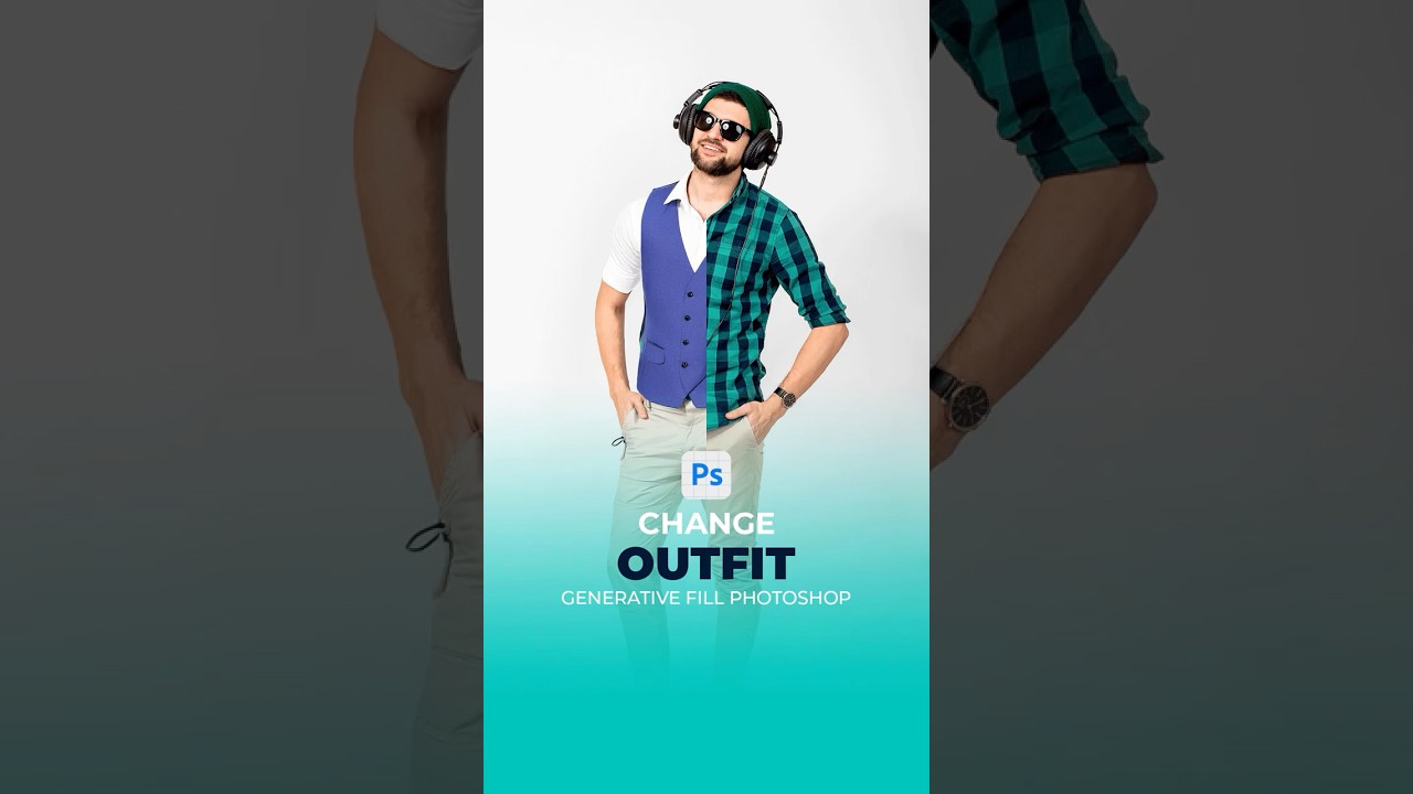 Change Clothes in Photoshop Beta Generative Fill  #photoshop #generativeai  #ai #adobe #firefly #art