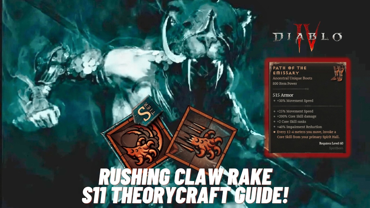 NEW S-Tier Spiritborn Rake Rushing Claw Build in Diablo 4 Season 11?