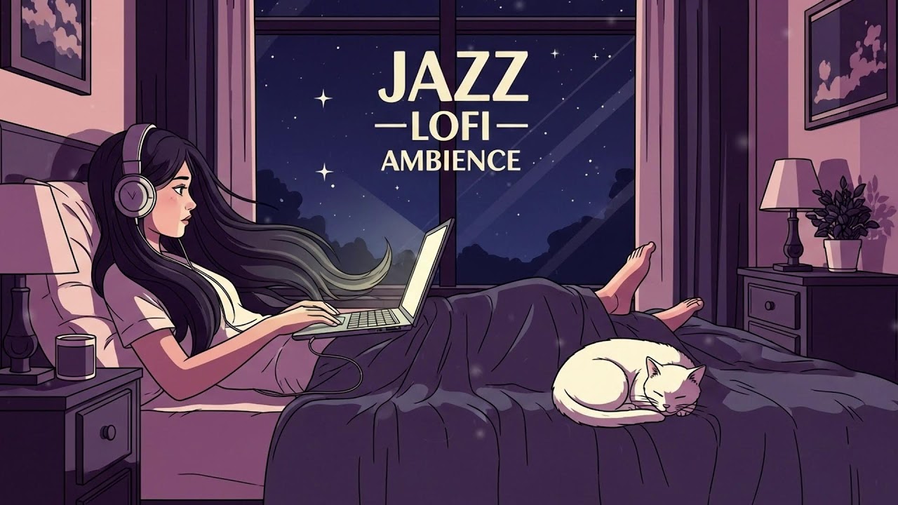 Midnight Whispers & Mellow Beats 🌙 soft music for sleeping and relaxation ☁️ Soulful Lo-Fi Jazz