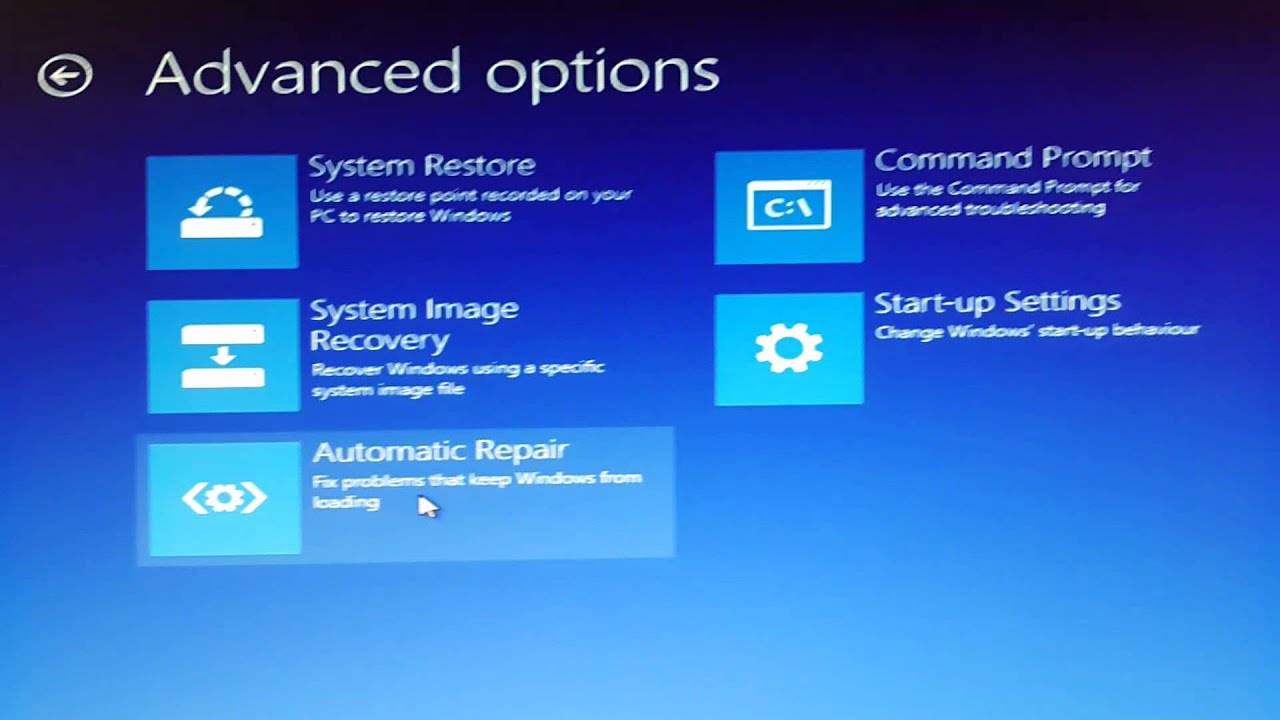 Automatic Repair on Windows 8