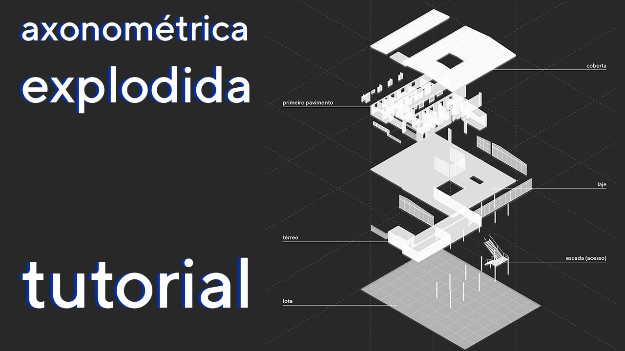 axonométrica EXPLODIDA usando APENAS Sketchup e Photoshop - TUTORIAL