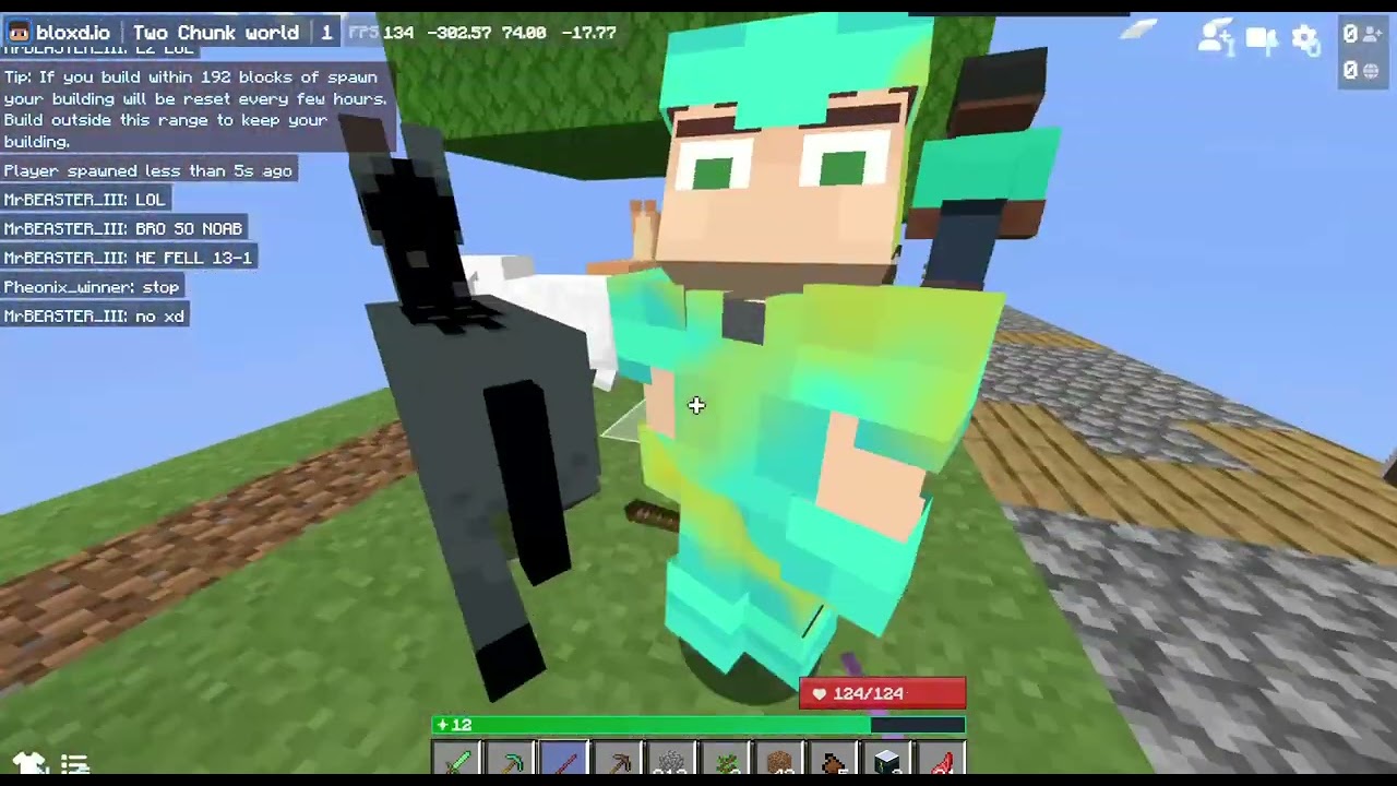 Knockback PvP at Two Chunk World Bloxd
