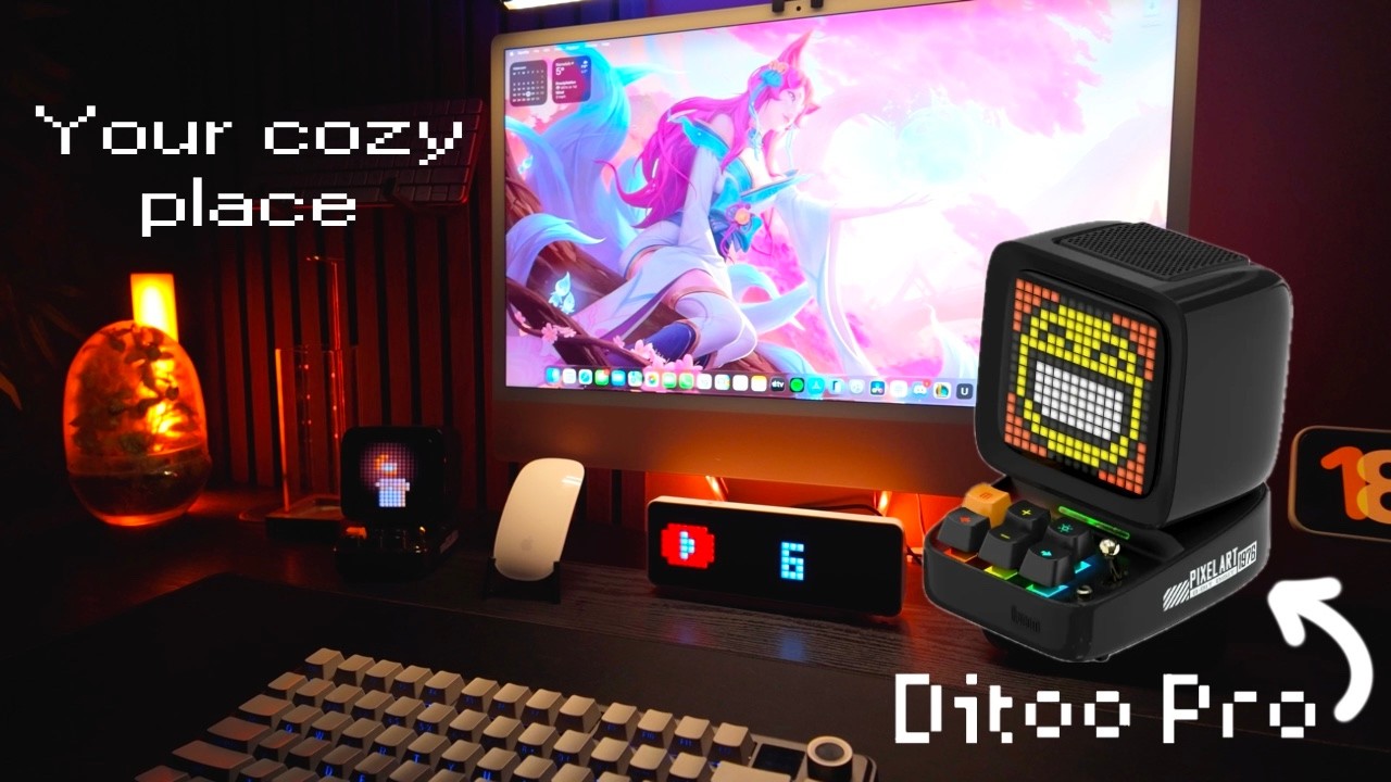 Snowstorm Outside, Cozy Desk Setup Inside, Divoom Ditoo Pro & Riftbound SpiritForged Cards Opening❄️