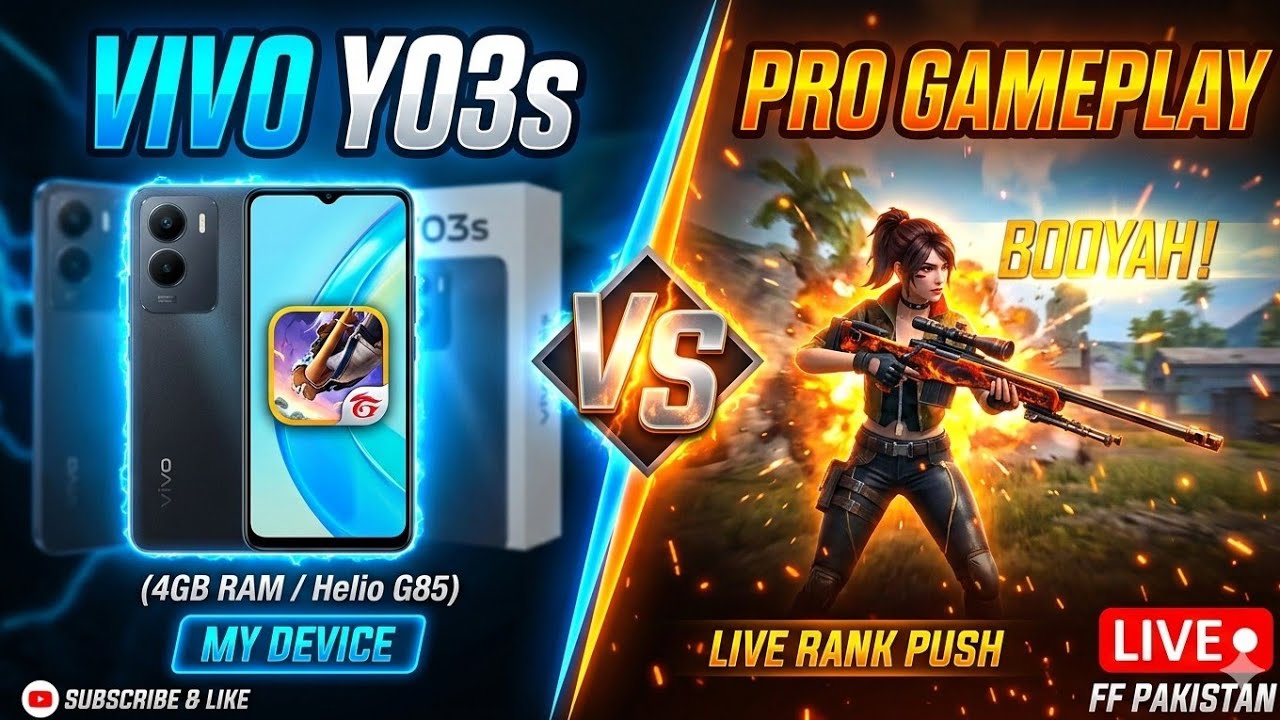 😱 CAN WE WIN? VIVO Y03s VS FULL SQUAD CHALLENGE! | FREE FIRE LIVE